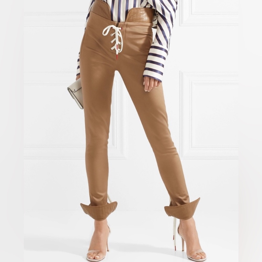 Monse lace pants leather tan size 2 leggings